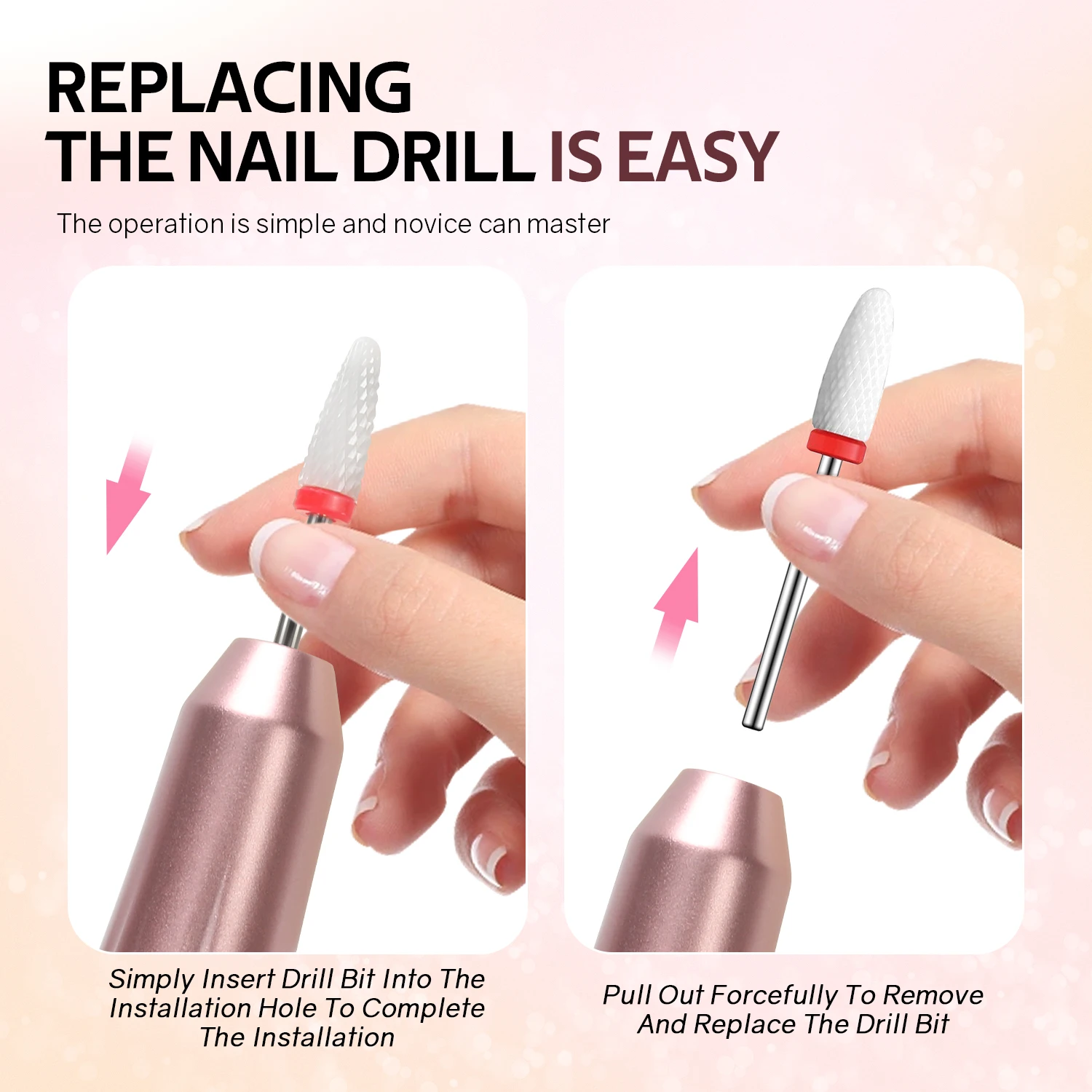 Trapano per unghie elettrico senza spazzole a batteria da 25000 giri/min professionale per unghie in gel acrilico Trapano per unghie portatile con spazzola per la polvere