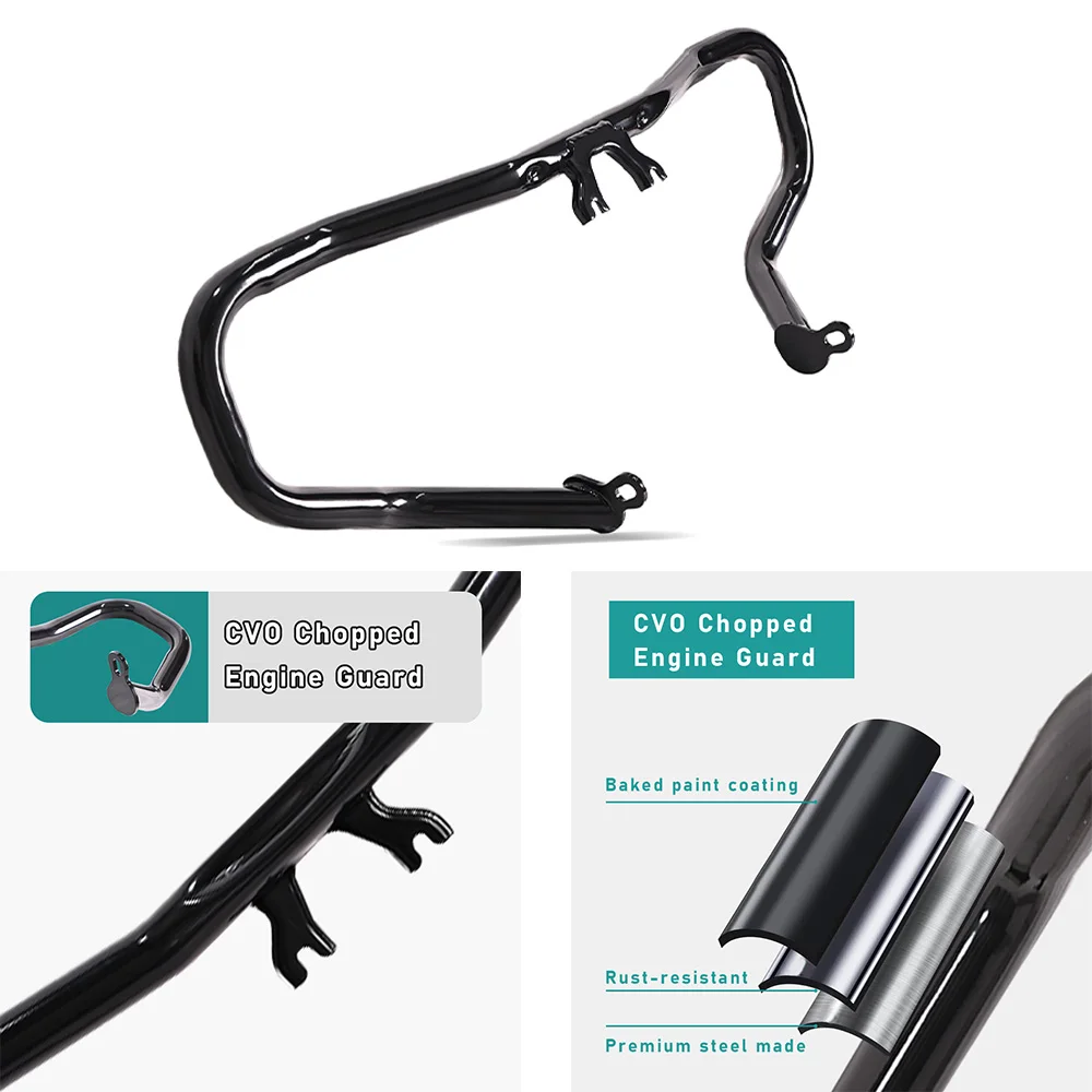 

Motorcycle CVO Chopped Crash Bar Engine Guard for Harley Davidson Touring Street Glide Road King 2014-2023