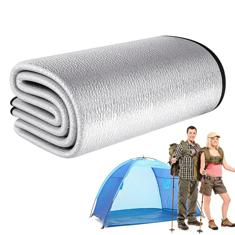 Outdoor Camping Mat Double-Sided Aluminum Foil Damp proof mat Insulating Foil Mat Picnic Mat tent mat for Beach Camping Hiking