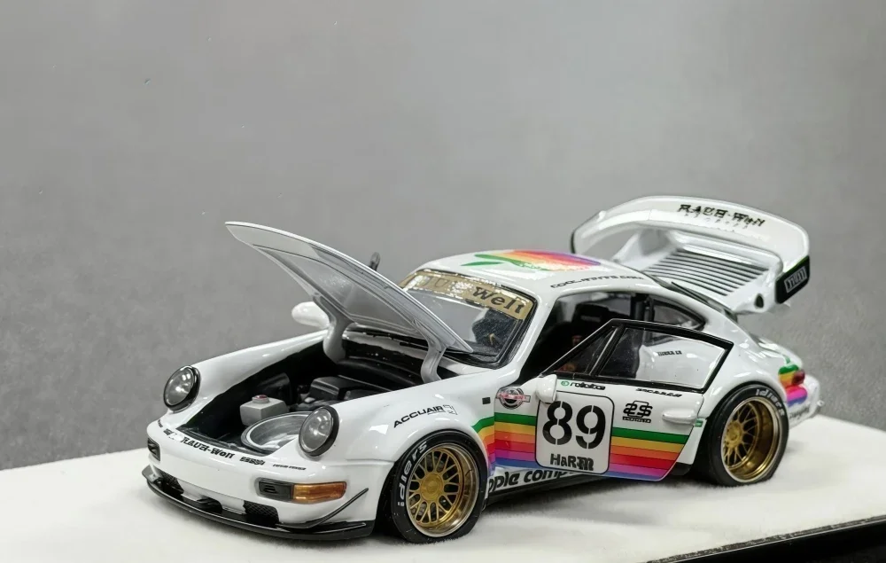 

Ready stocks PGM 1/64 RWB964 White Diecast Birthday Gifts Hobby Display Simulation Collectio