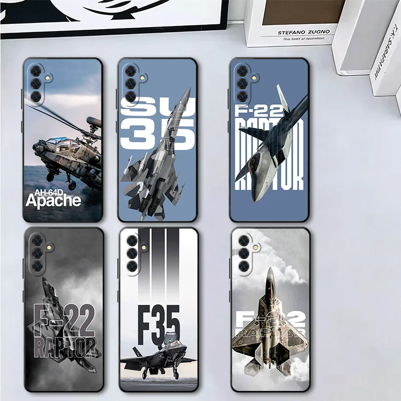 Fighter Plane F-22 Raptor Cool Soft Phone Case for Samsung A17 A37 A57 A16 A26 A36 A56 A15 A25 A35 A55 A14 A24 A34 A54 A13 A33 A