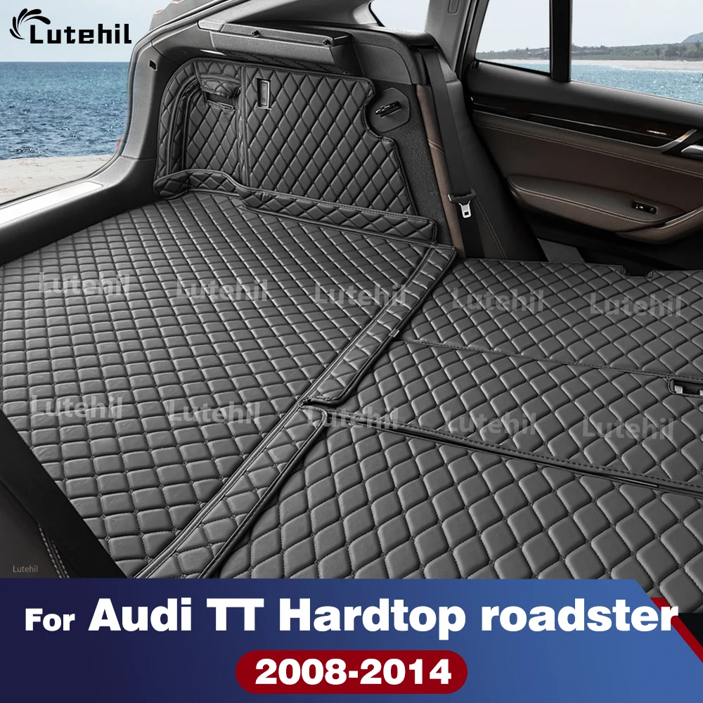 Cargo Liner For Audi TT Hardtop roadster 2008-2014 13 Full Coverage Trunk Mat Carpet Cover with Backrest Protectors Full Set Car