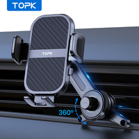 TOPK Car Vent Phone Mount Holder,3-Point Support Extendable Metal Hook Single-Hand Operation High Stability Phone Holder for Car