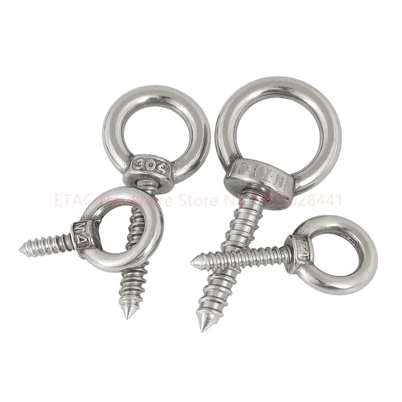 304 Stainless Steel Sheep Eye Nut Round Ring Self Tapping Screw Hook