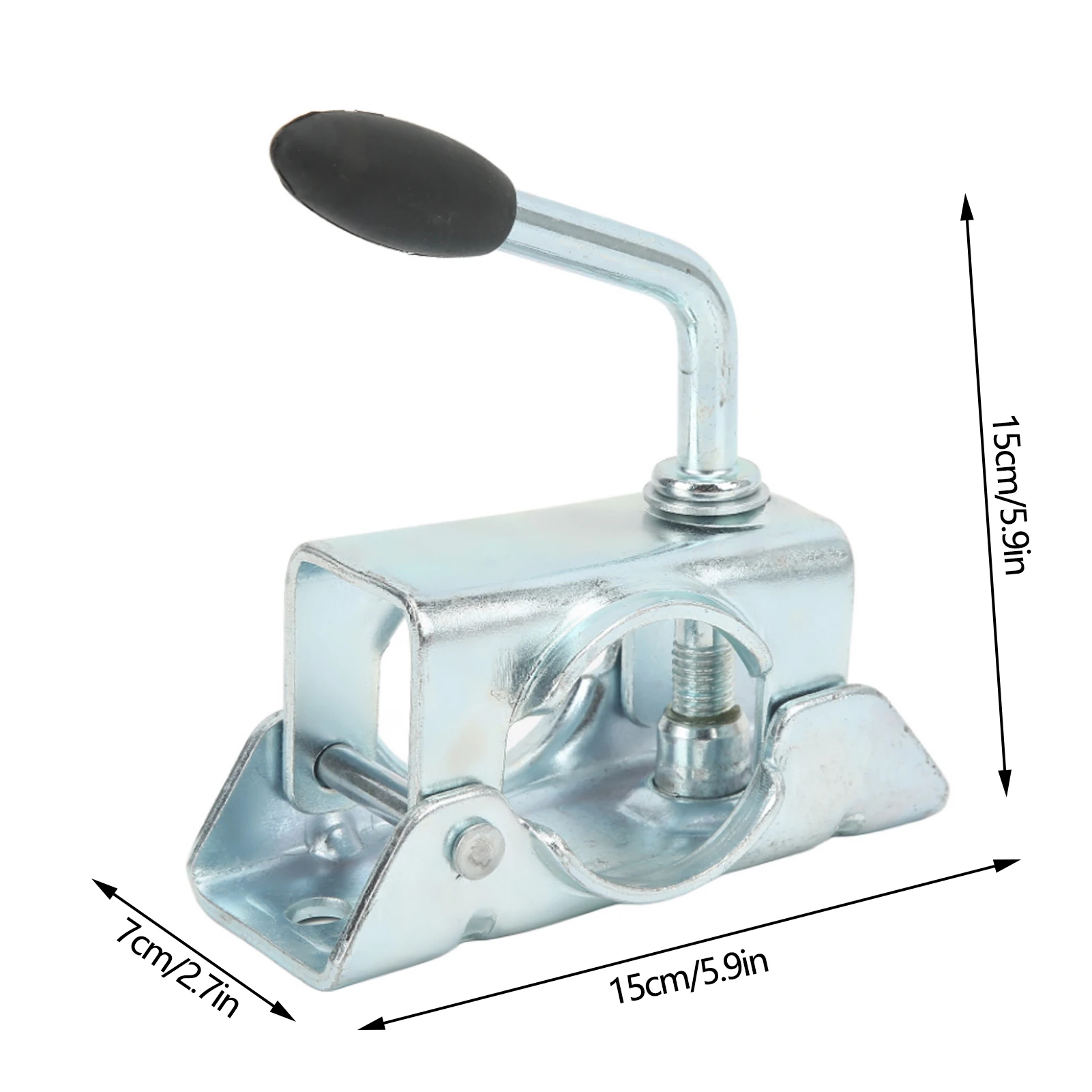 Trailer Jack Wheel Split Clamp Prop Stand Support Mount for 48mm/1.89in Pipe Diameter