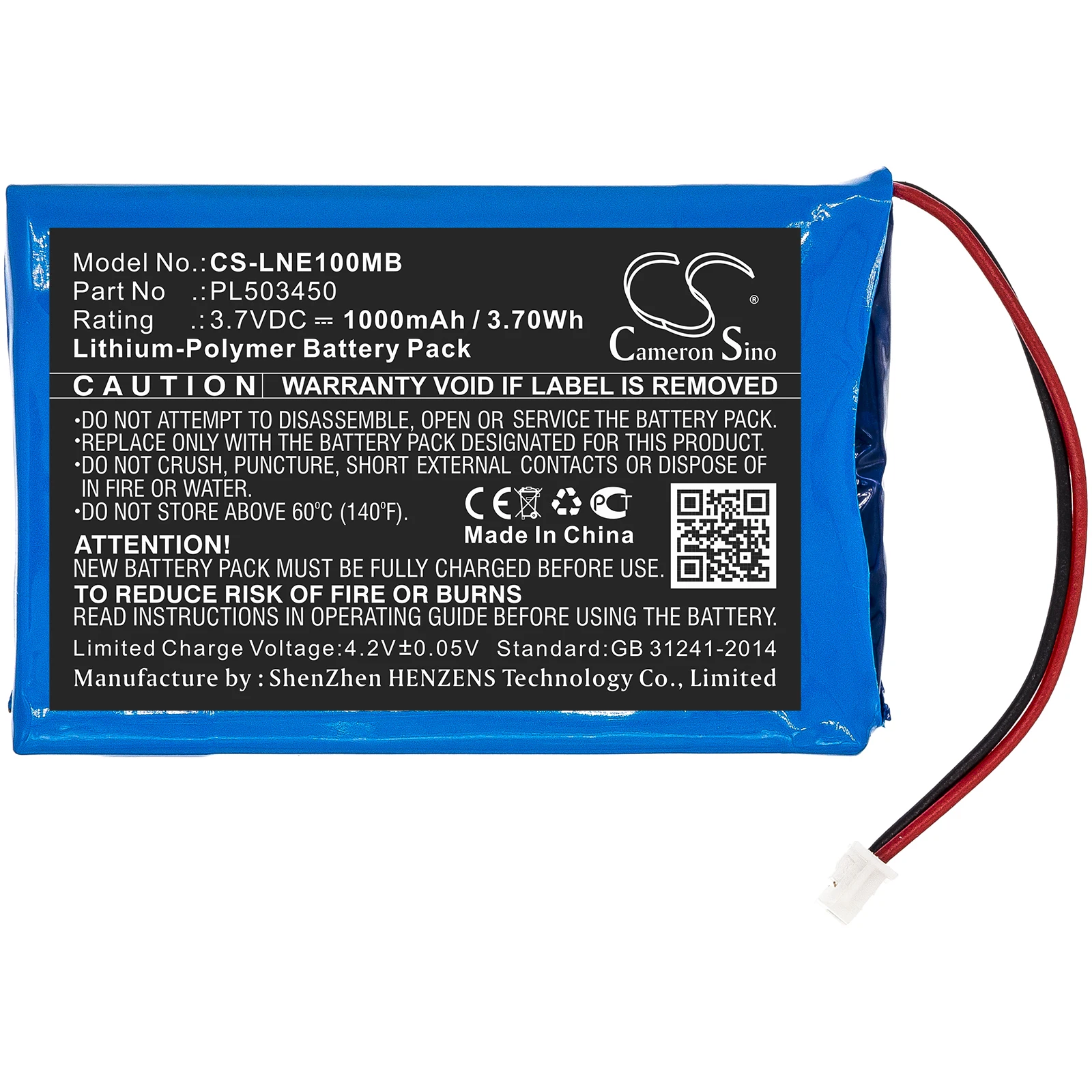 Li-Polymer BabyPhone Battery for Luvion,3.7v,1000mAh,Grand Elite,Grand Elite Baby Monitor,PL503450 image 2