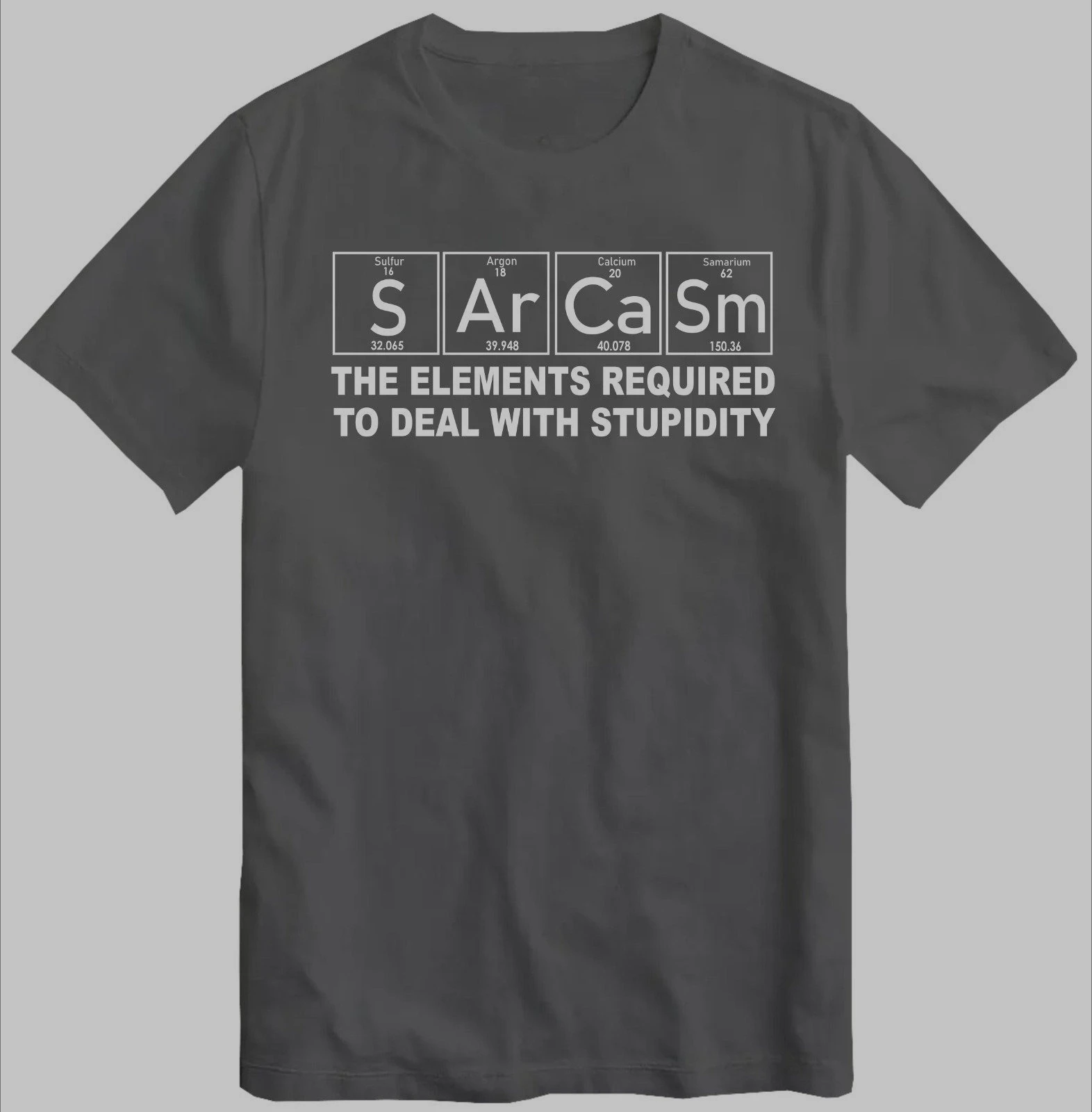 Women's Men Sarcasm Elements Stupidity T-Shirt Primary Elements of Humor Science S Ar Ca Sm Funny Chemistry Gift Tee  Summer