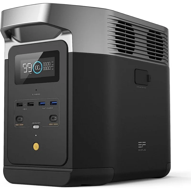 

ECOFLOW Portable Power Station DELTA 2, 1024Wh LiFePO4 (LFP) Battery, 1800W AC/100W USB-C Output, Solar Generator