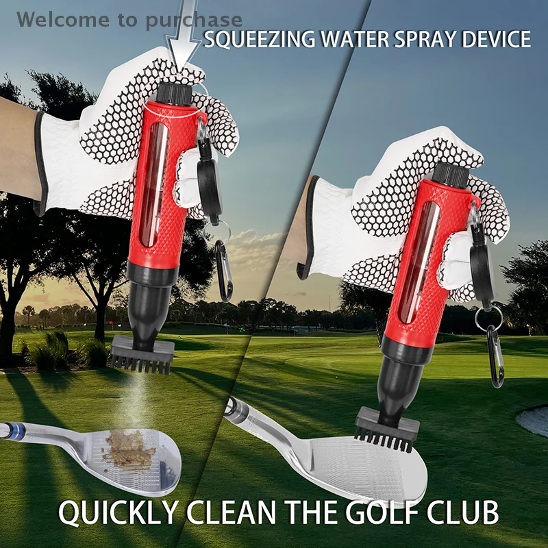 

Complete Golf Club Cleaner Kit: Press-Type Spray Bottle, Cleaning Brush, Groove Cleaner; Essential Golf Accessories Tool