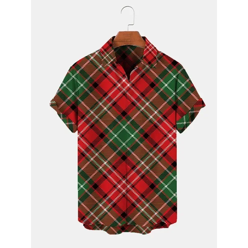 Charming Christmas pattern neutral short sleeved shirt, bringing you a comfortable wearing experience