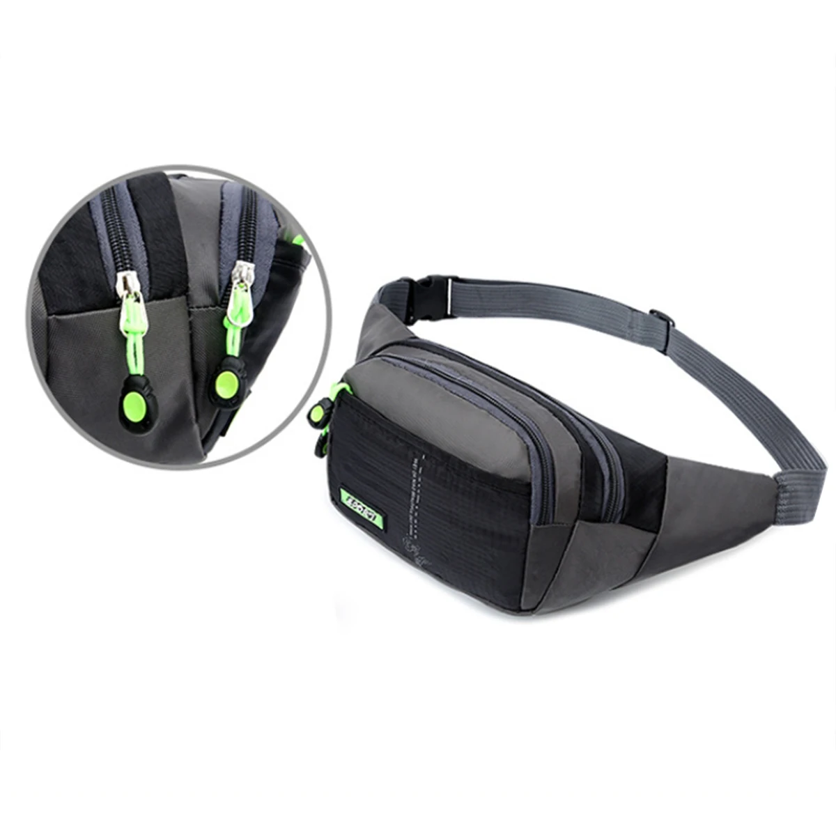 

Black outdoor running waist pack male Oxford cloth simple crossbody chest bag multi-functional mobile phone storage waist pack 1