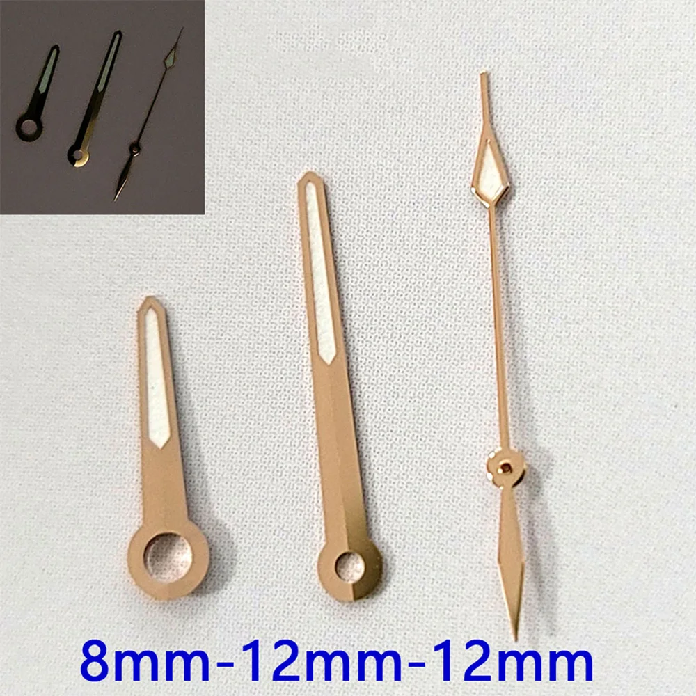 

NH35 Hands Green Luminous Rose Gold Watch Hands for NH35/NH36/4R36 Automatic Movement Watch Watch Replacement Needles Parts