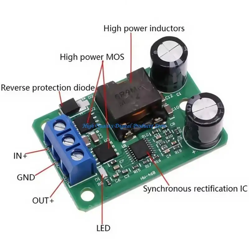 U2JE 5PCS Voltages Converter MODULE 24V 12V إلى 5V 5A Voltages Hrimulator بحماية محملة