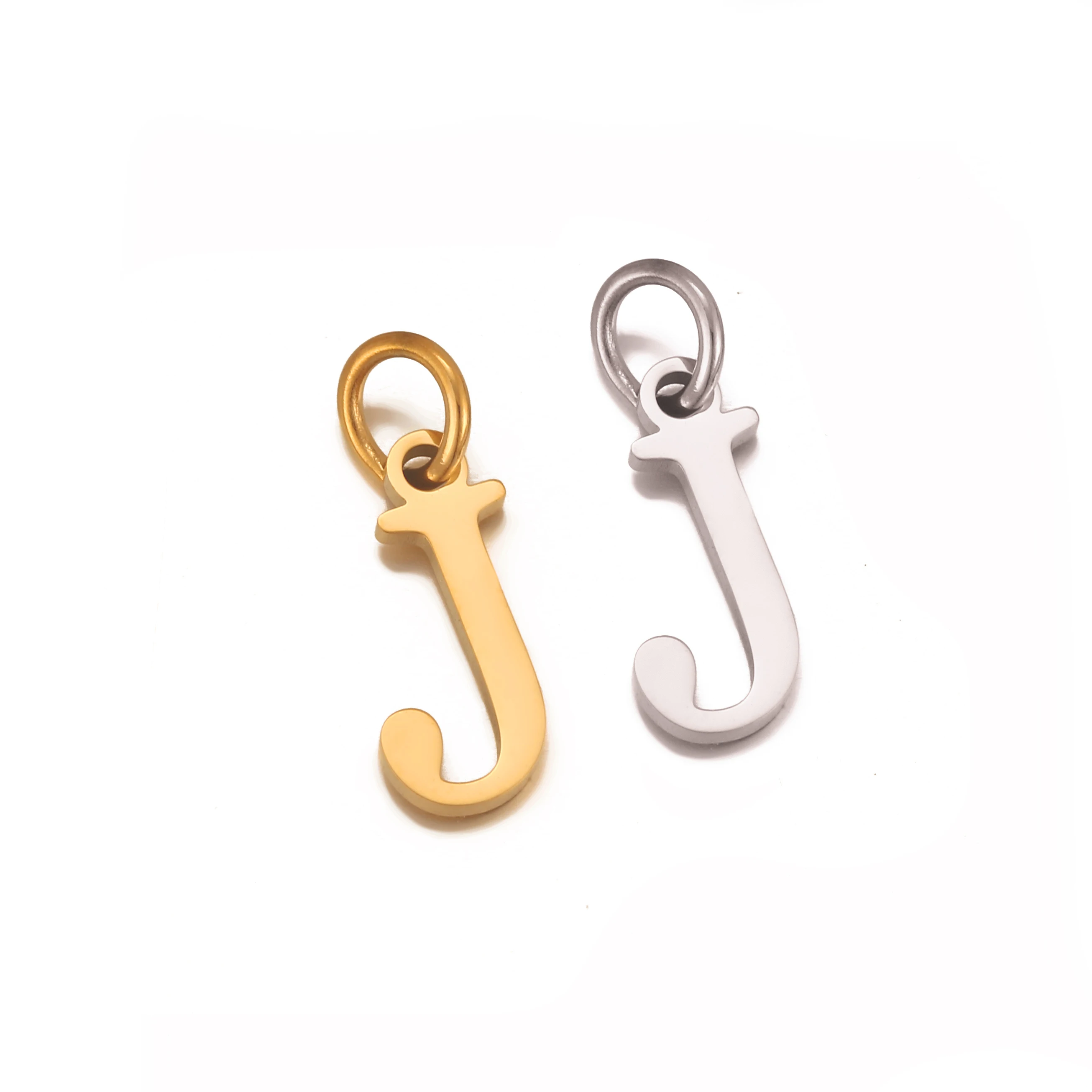 5 Stück Edelstahl Initial Alphabet Charms Fadeless Englischer Buchstabe Anhänger DIY Halskette Armband Geschenk Schmuckherstellung Zubehör