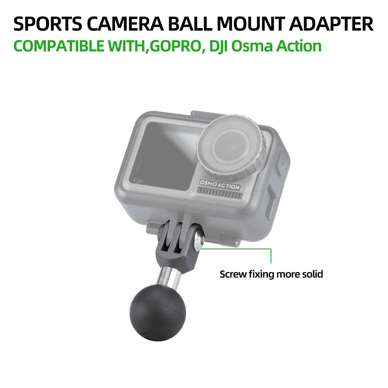 FANAUE 1 inch Ball Head Mount Adapter Aluminium alloy For Go Pro 10 9 8 7 6 5 Action Camera for RAM Mounts Motorcycle