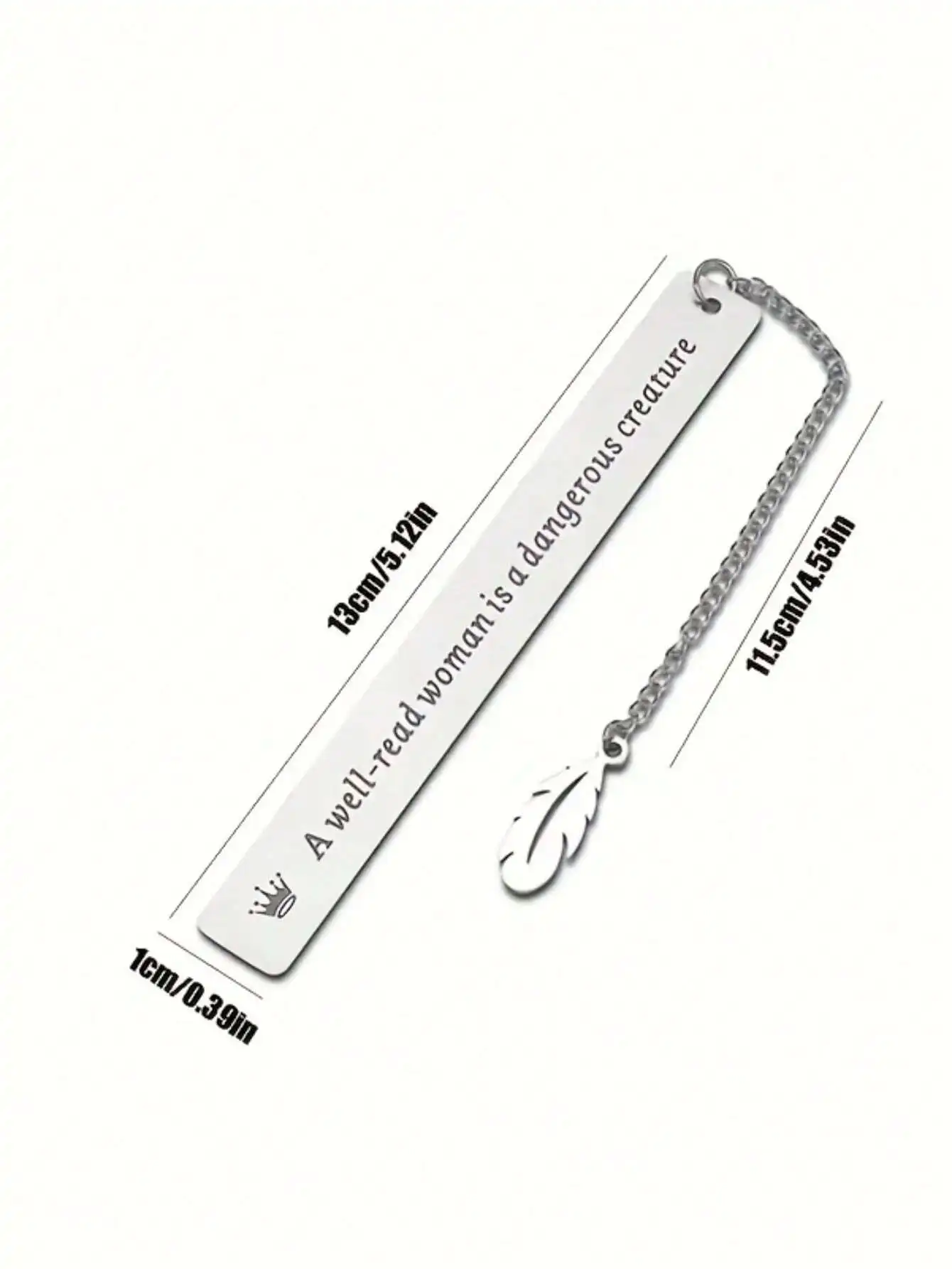 Stainless Steel Lettering Women's Bookmark - Well-Read & Dangerous