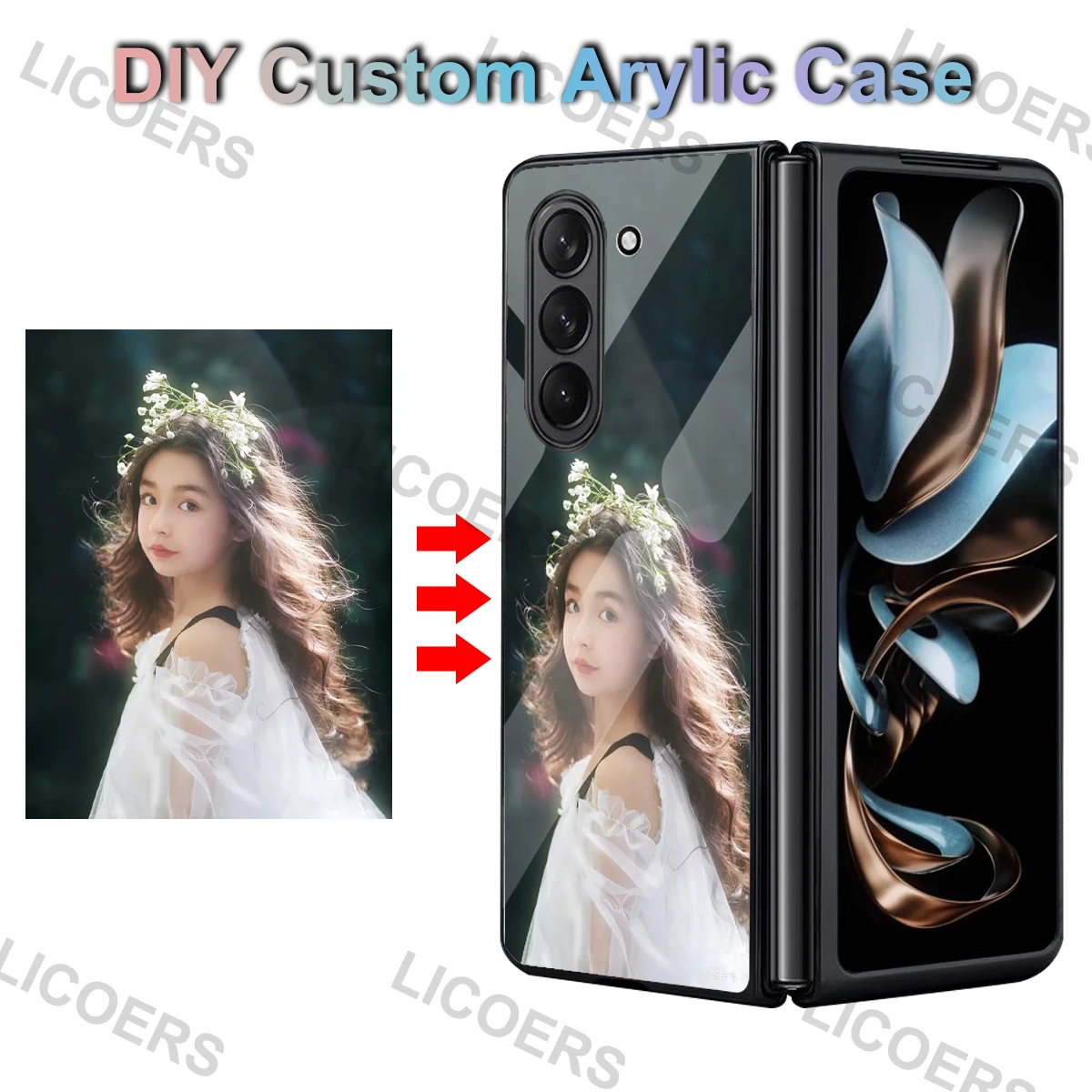 Spersonalizowane etui z własnym zdjęciem do Samsung Galaxy Z Fold 8 Ultra 8 7 6 5 4 3 2 – Pokrowiec z własnym obrazem, akrylowy tył, miękki bumper, personalizowana obudowa. — zdjęcie produktu 2