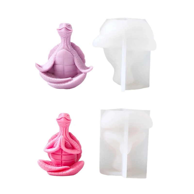 

3D Yoga Turtles Mold Silicone Aromatherapys Mold Home Decoration Mould N2UE