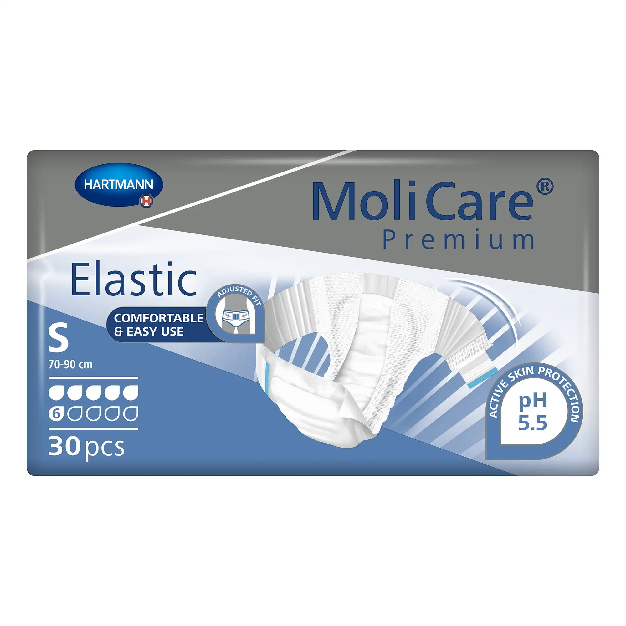 

Hartmann Molicare Incontinence Briefs, White, Elastic, Unisex, 30 Count, 1 Pack