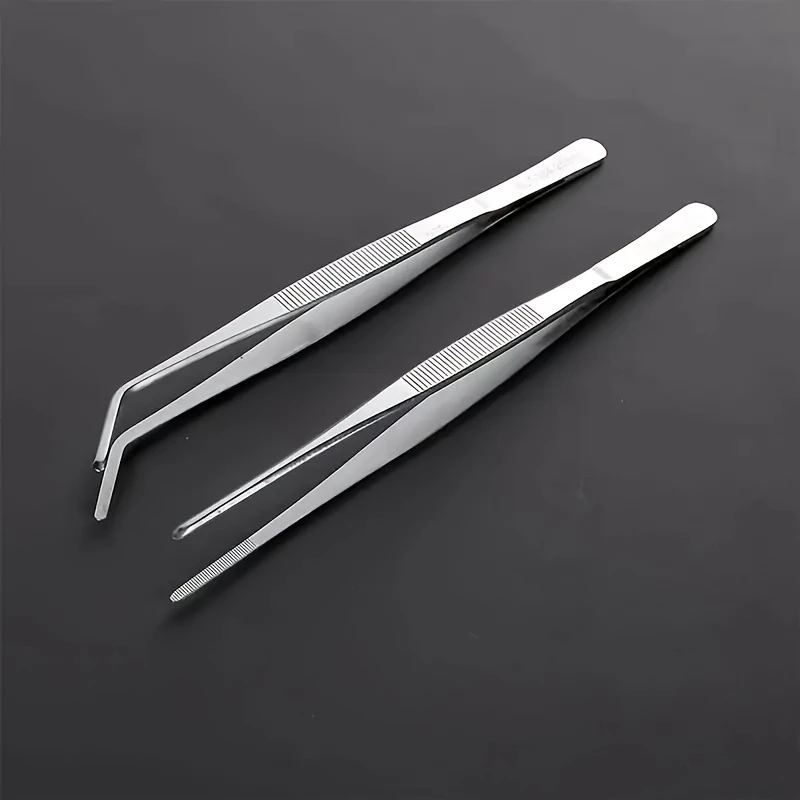 1pc Professional Stainless Steel Kitchen Tweezers - Cooking Clamps For Electroplating, Seafood, Grilling, Precision Cooking