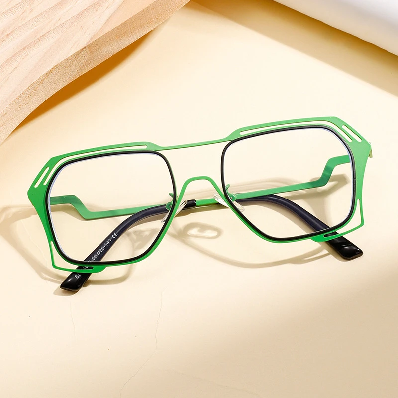 Women's Glasses Frames Green Horn-rimmed Oversize Glasses Anti Blue Light Eyeglasses Optical Brand Luxury Woman Eyeglasses Frame