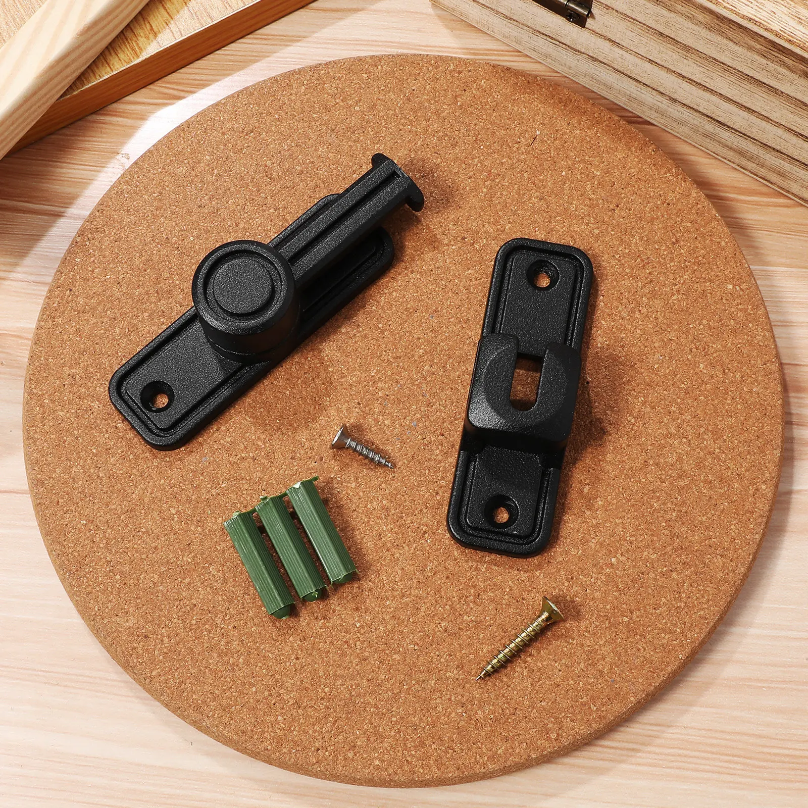 Zinc Alloy Barn Door Latch Flip Gate Lock Keyless Safety Door Lock No Drill Easy Install 90 180 Degree Versatile Mounting