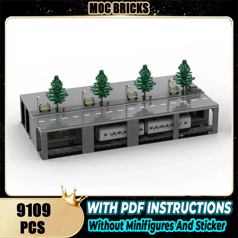 

Street View Model Moc Building Blocks Subway Station with Railway Model Technology Brick DIY Assembly Construction Gifts Toys