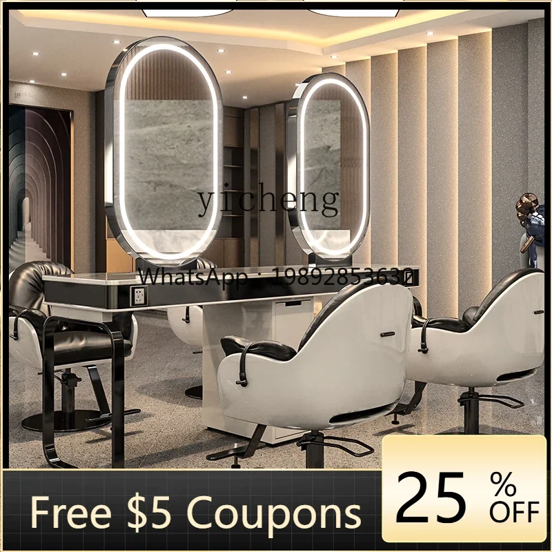 J1    barber shop mirror table double-sided hair cutting barber shop mirror hair salon special hair perming and dyeing table
