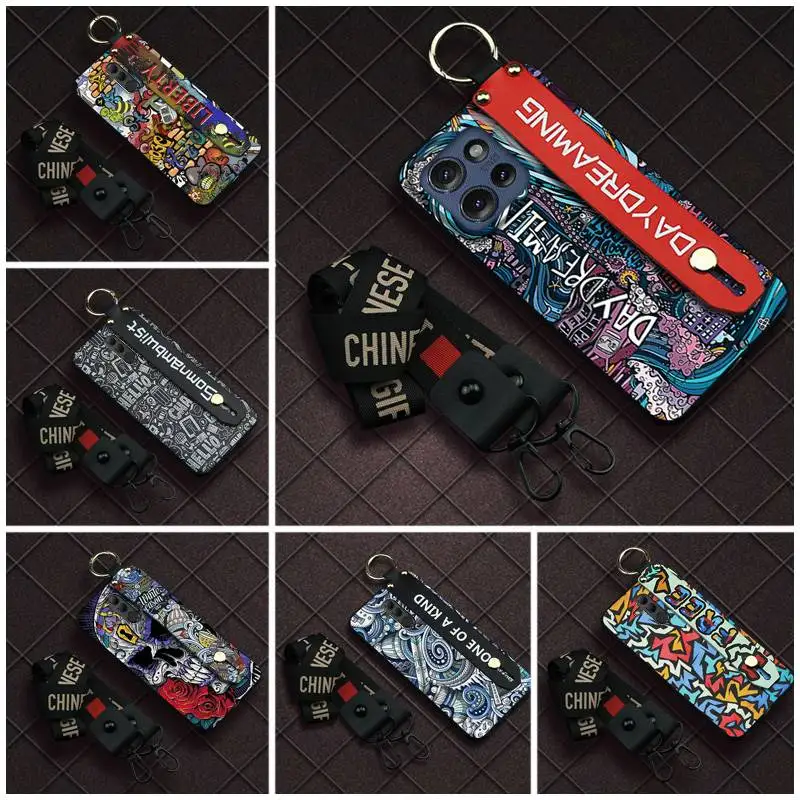 

Водонепроницаемый чехол для телефона с браслетом для MOTO G Play 2025/G Power 2025, модный дизайн, мягкий чехол, противоударный, прочный, граффити