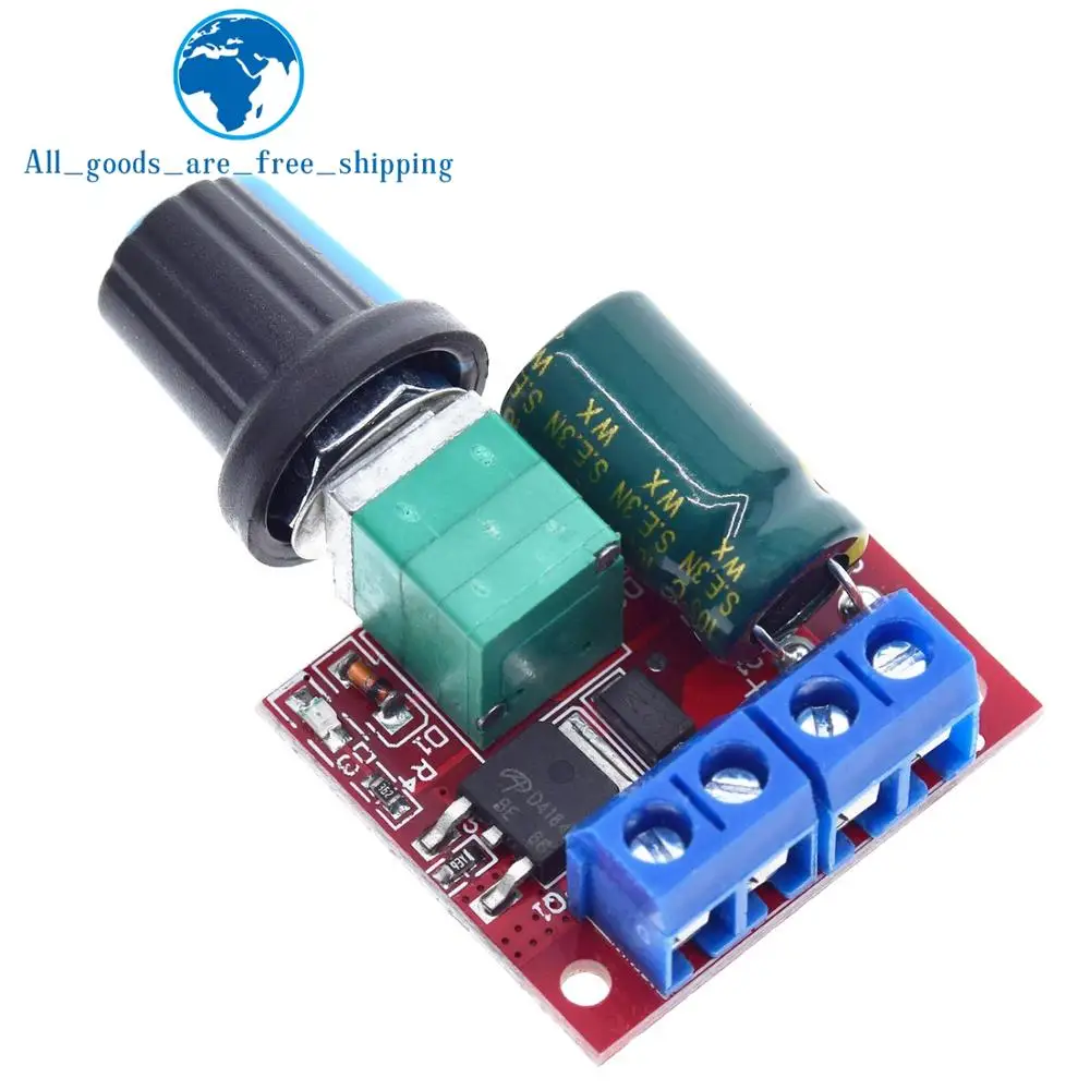 TZT Mini 5A 90W PWM 12V DC Motor Speed Controller Module DC-DC 4.5V-35V Adjustable Speed Regulator Control Governor Switch 24V