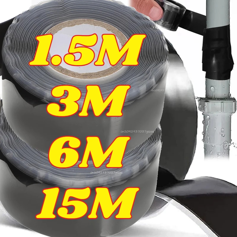 Waterproof Silicone Tape High-temperature Resistant Black Rubber Electrical Tape Durable and Soft Insulating Adhesive