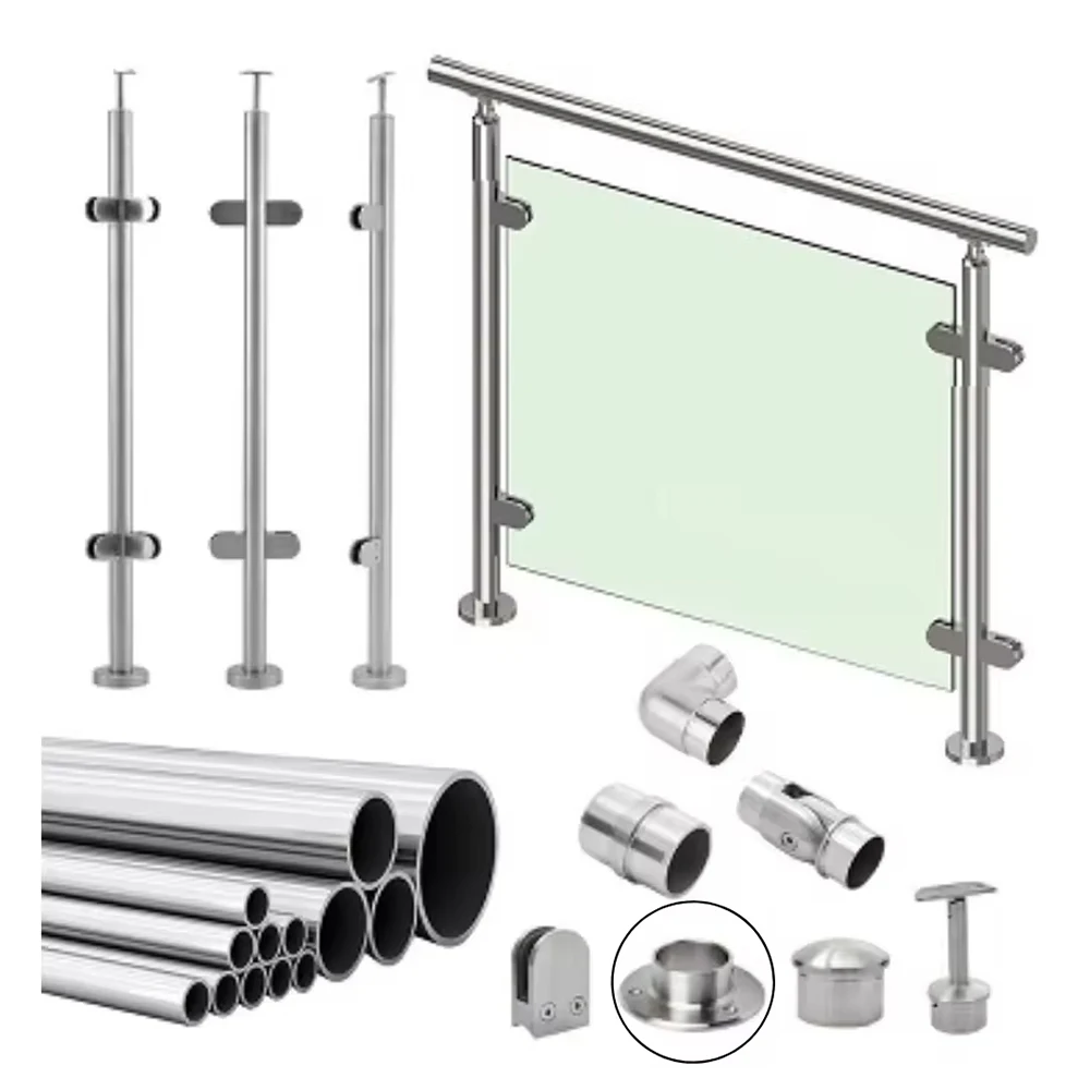 Custom Engineered 201/304/316 Stainless Steel Rectangular Tubing — CNC-Machined Slotted Top Rail for Glass Railing Handrails