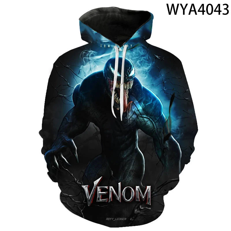 Miniso Movie Venom 3D Printed Hoodies Men Women Children Fashion Pullover Long Sleeve Boy Girl Kids Sweatshirts Cool Jacket