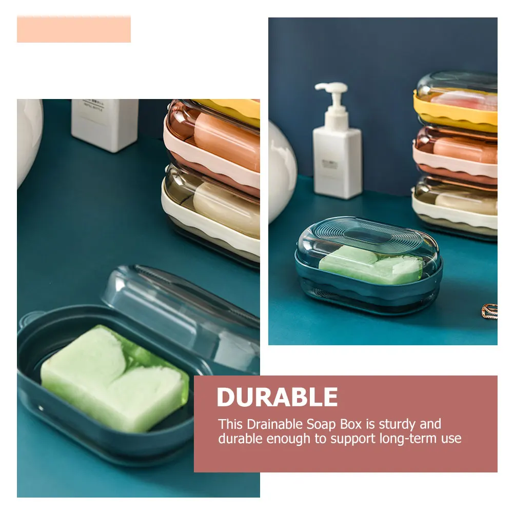 

2Pcs Transparent Soap Box Holder Soap Saver Draining Container Detachable Practical Storage for Bathroom Kitchen