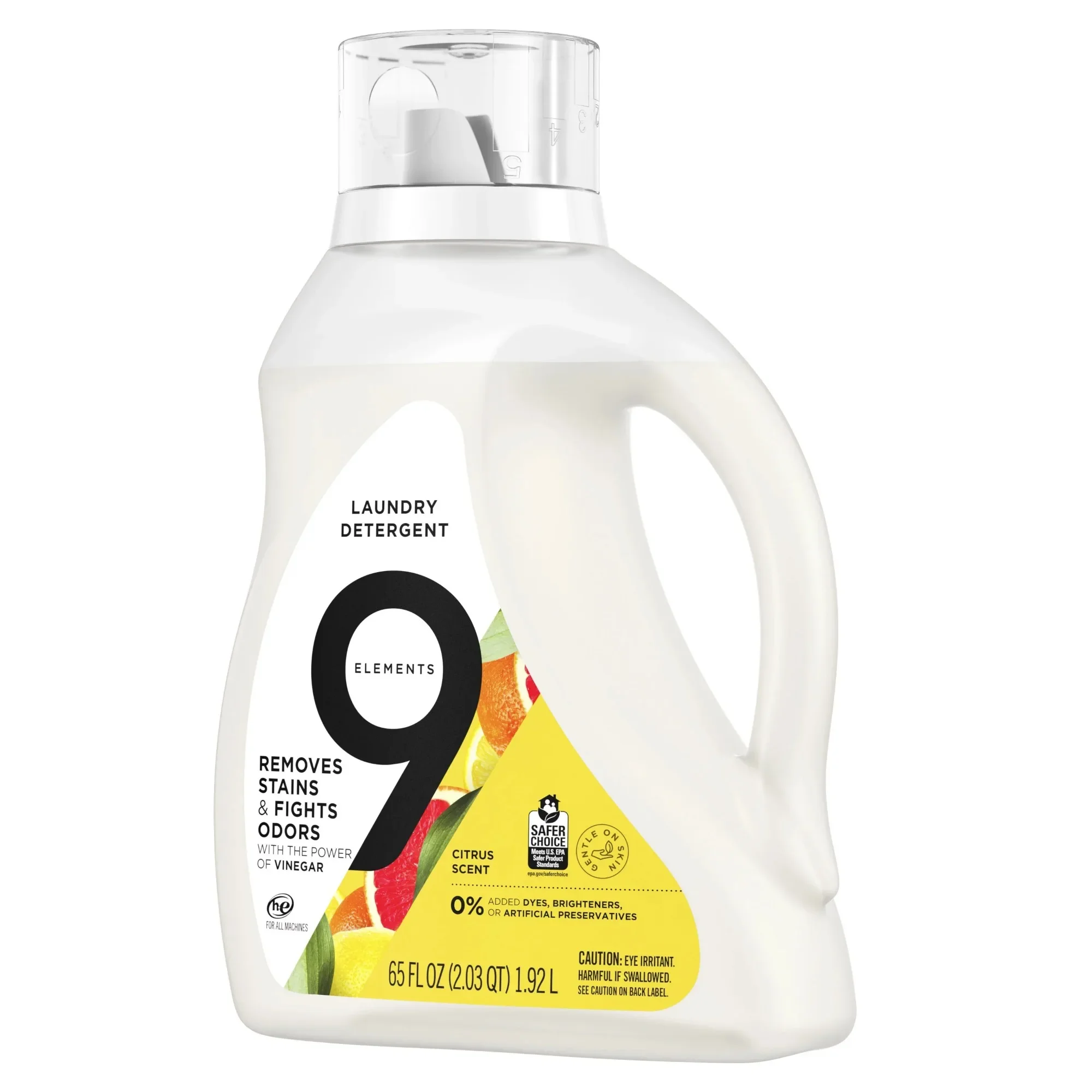 

Стиральный порошок с питанием от уксуса, аромат цитрусовых, 65 жидких унций, 35 нагрузок, натуральный пятновыводитель и средство для устранения запаха для свежей одежды