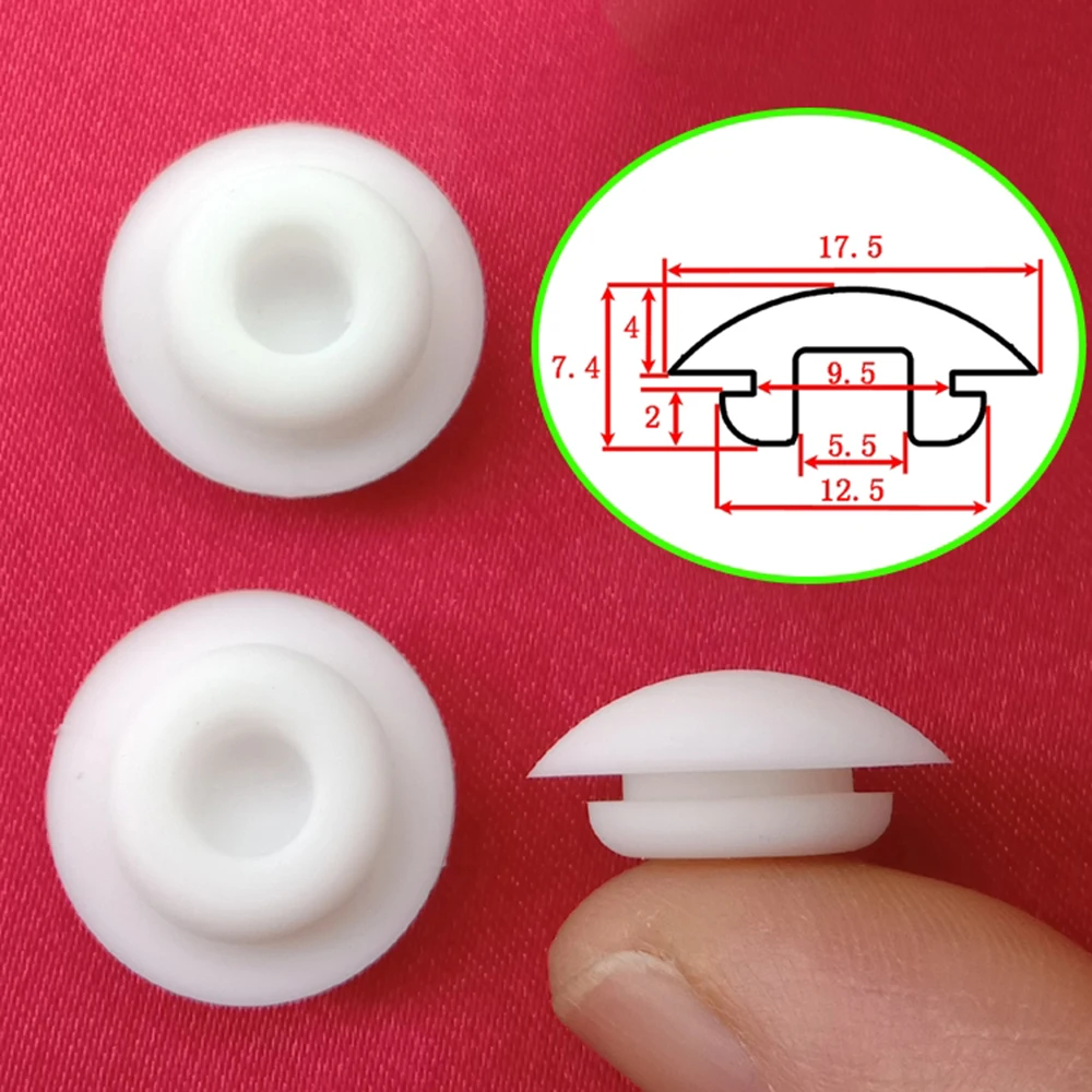 1/2/5/10Pcs 9.5mm Silicone Rubber Hole Caps Black/White Curved Snap-on Blanking End Bore Plug Dust-proof Waterproof Seal Stopper