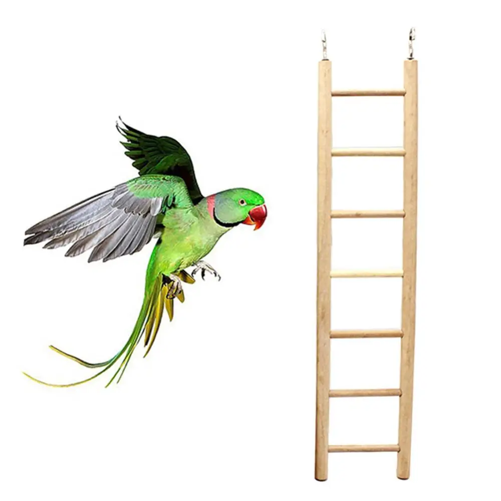 

Toy Hanging Wooden 3/4/5/6/7/8 Steps Pet Bird Parrot Climbing Ladder Cage Chew