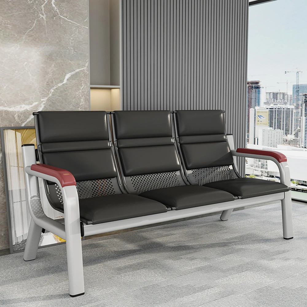 

Barber shop waiting chair sitting area public seat rental room iron frame sofa