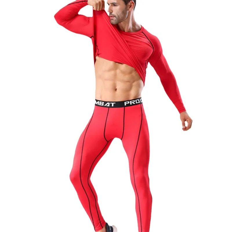 Quick Dry Men's Thin underwear Sets Running Compression Sport Suits Basketball Tights Clothes Gym Fitness Jogging Sportswear