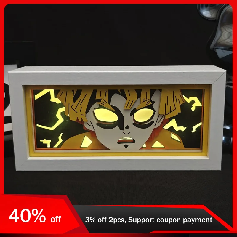 

19.8cm/7.8in Demon Slayer Lights Box 3D Anime Figures Night Lamp Cartoon Acrylic Peripherals Party Supplies Birthday Gift Regalo