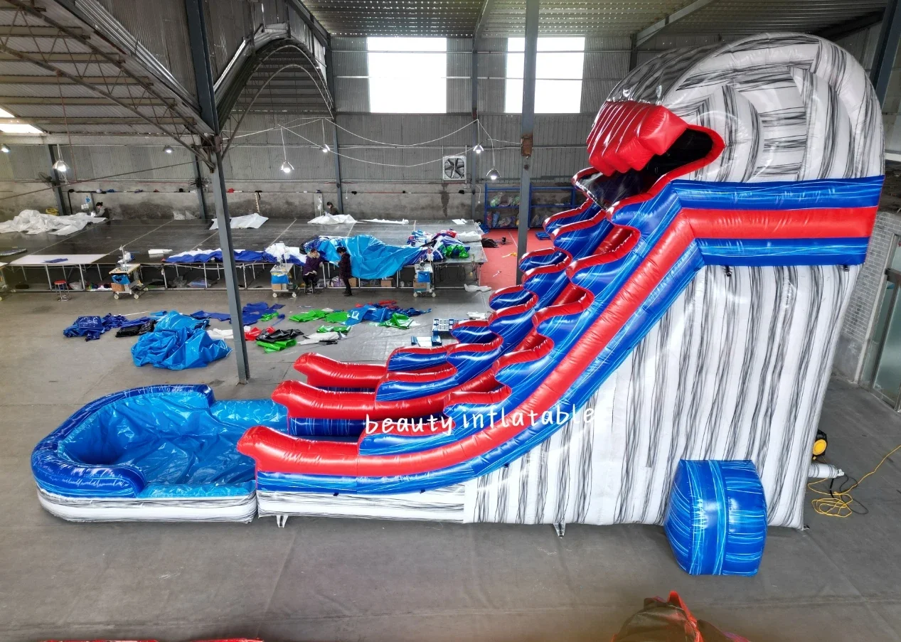 22ft tall inflatable water slide commercial PVC slide inflatable waterslide with swimming pool for kids and adults