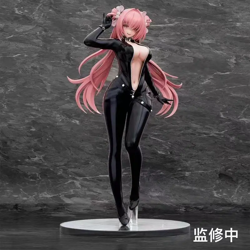 Figura de Anime Miss Lizzy Agent com Traje Preto Justo e Cabelo Rosa, Estátua de PVC com Toque Suave, Decoração de Mesa para Fãs de Anime, Atacado