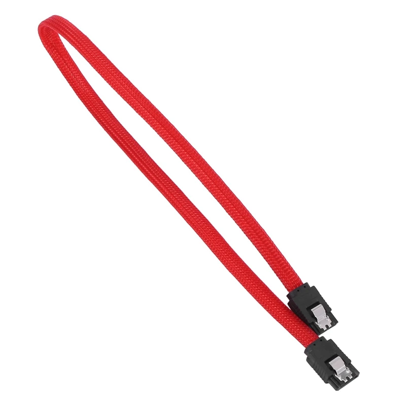 20Pcs 50CM SATA 3.0 III SATA3 7Pin 6Gb/S SSD Cables HDD Hard Disk Data Cord With Nylon Sleeved Premium Version(Red)