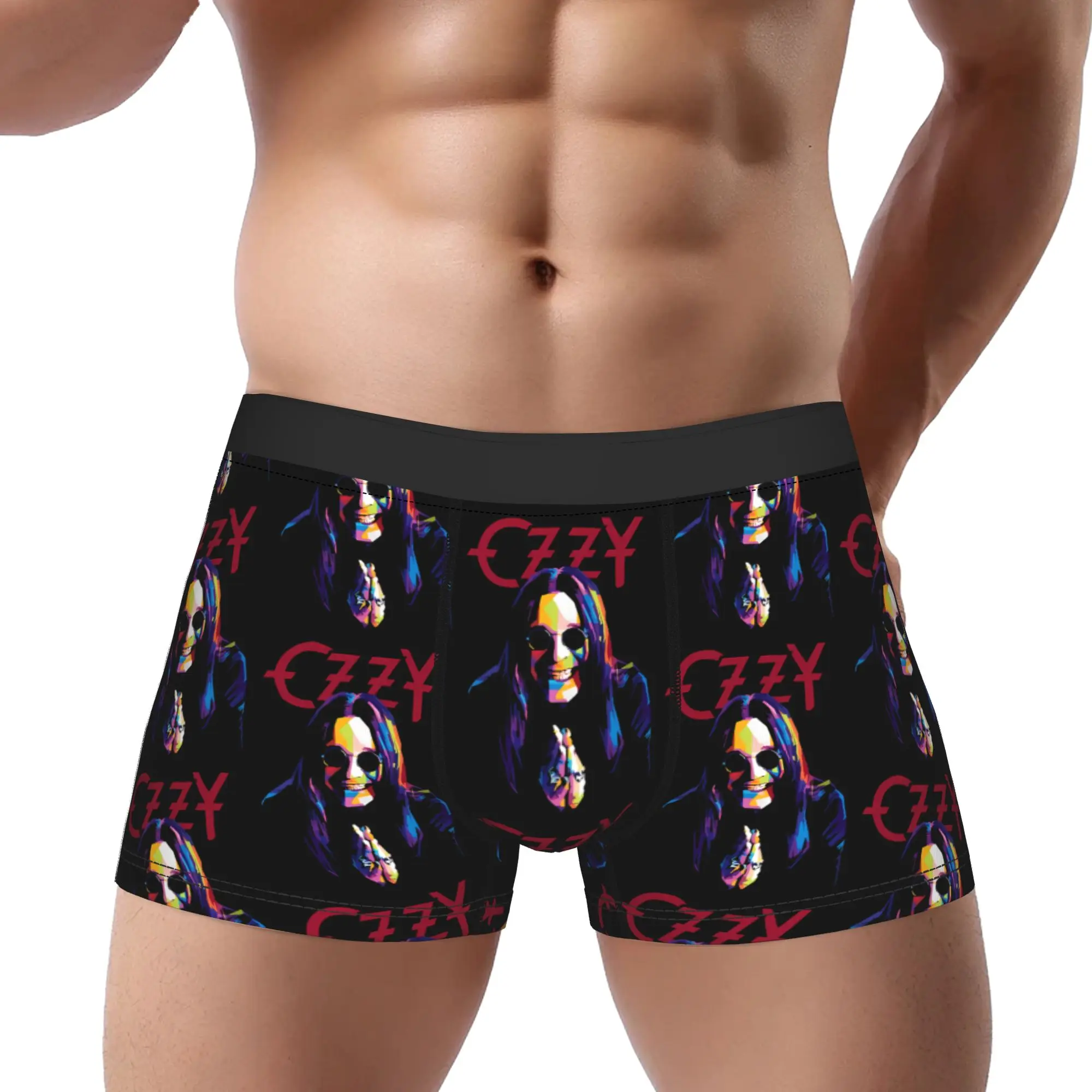 Ozzy Osbourne Bat Singer Ropa interior para hombre Calzoncillos tipo bóxer de poliéster Calzoncillos estampados