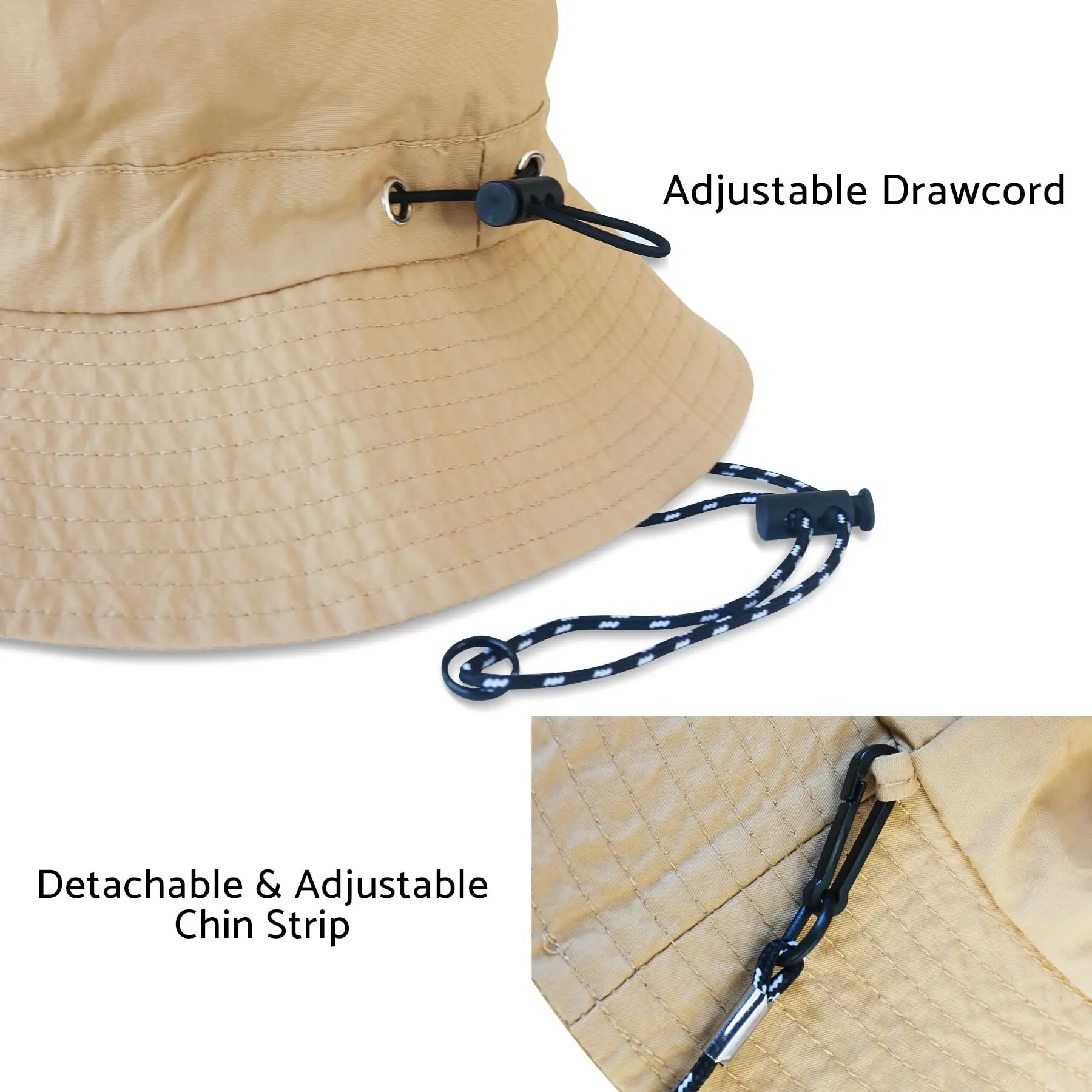 Wasserdichter Eimerhut für Damen und Herren, Regenhut, breite Krempe, verstaubarer Sonnenhut, UV-Schutz, Sommer, Strand, Angeln, Wandern, Safari-Hut – Detail 7