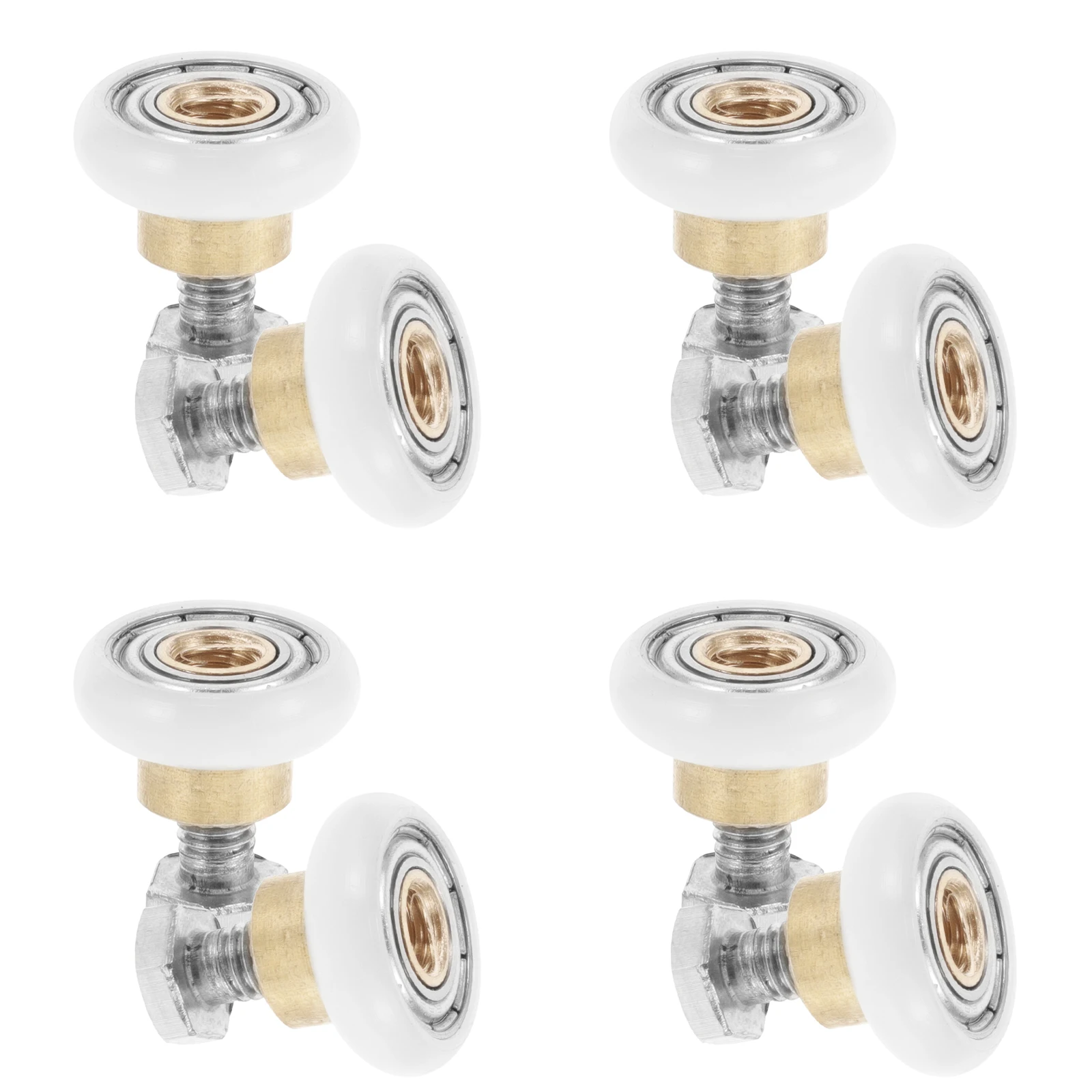 

8pcs Shower Rollers 20mm Copper Bearing Ball Sliders for Curved Doors Glass Runners Hardware Shower Screen Rollers Replacement