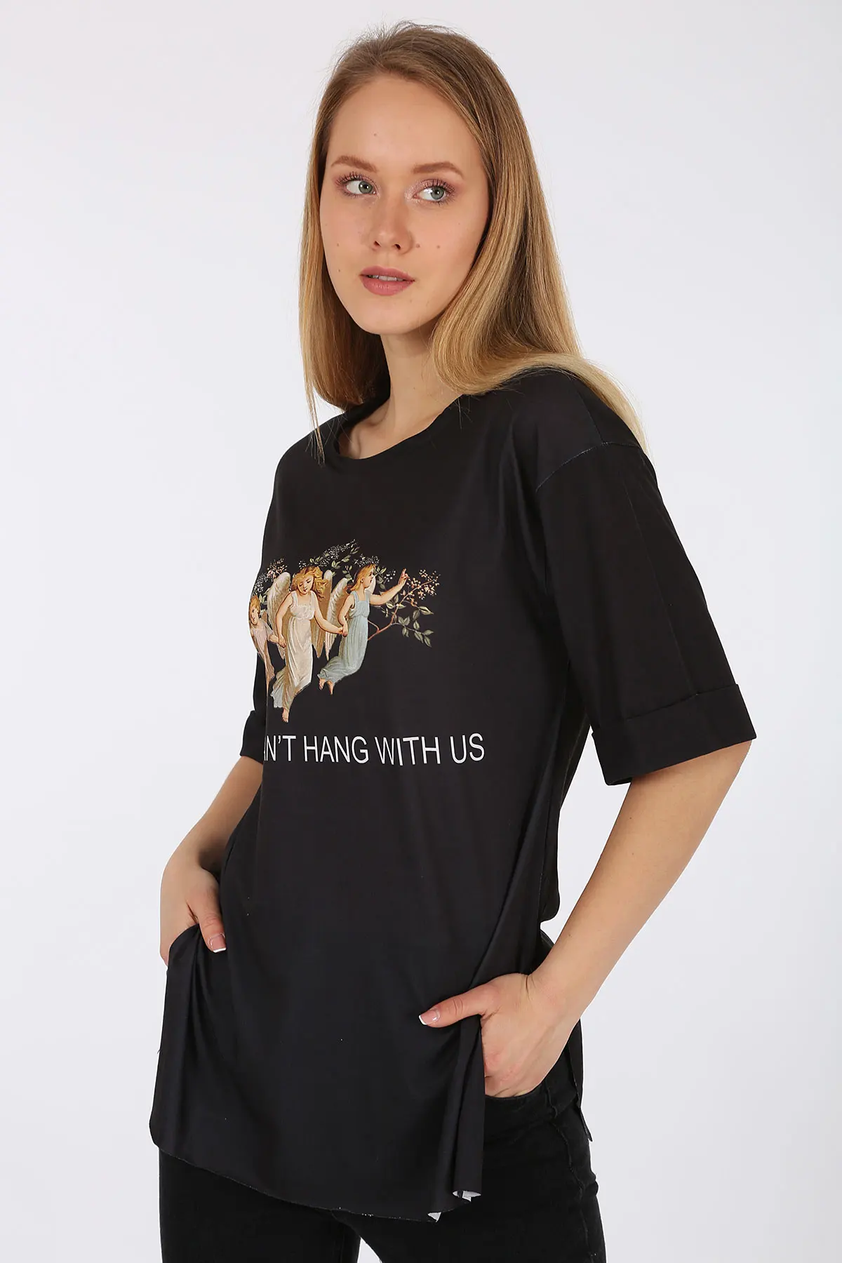 

Printed With A Slit Temporary Shed T-Shirt 2021 Summer Spring Women 'S T-shirt Fashion Tops Sexy Print Ladies top