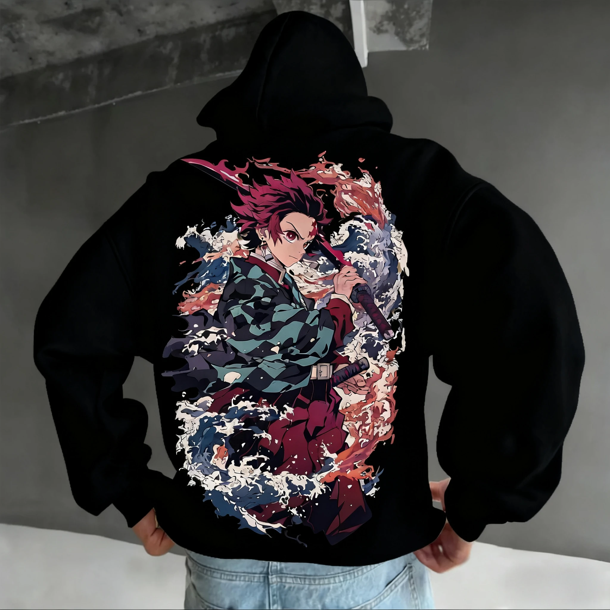 2025 Demon Slayer Anime Sudaderas con capucha con estampado periférico para otoño e invierno, suéteres sueltos de algodón para hombres y mujeres ins