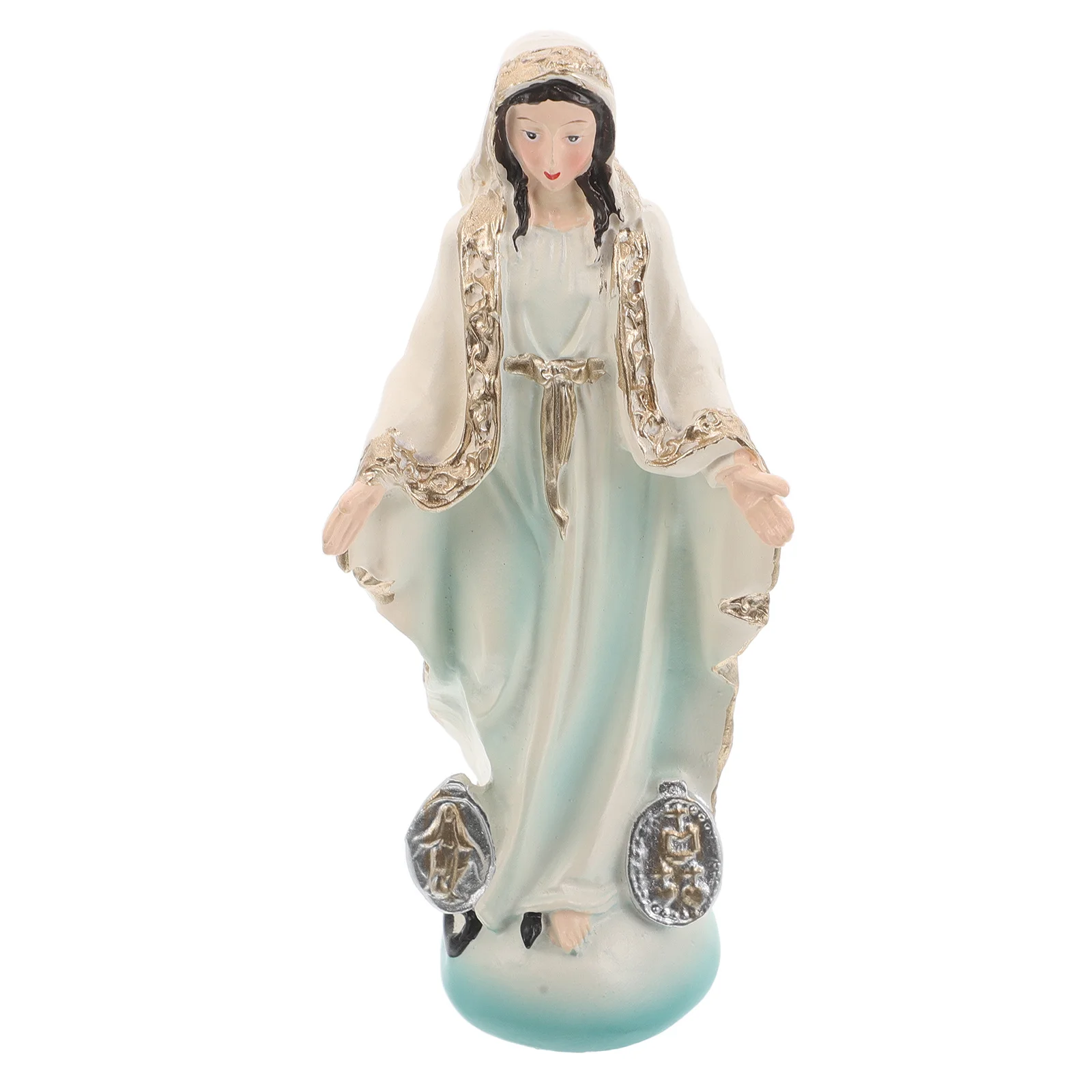 

1 Unit Mini Marian Statue Our Lady of Guadalupe Fine Detail Resin Christian Decoration for Home Altar Spiritual Atmosphere