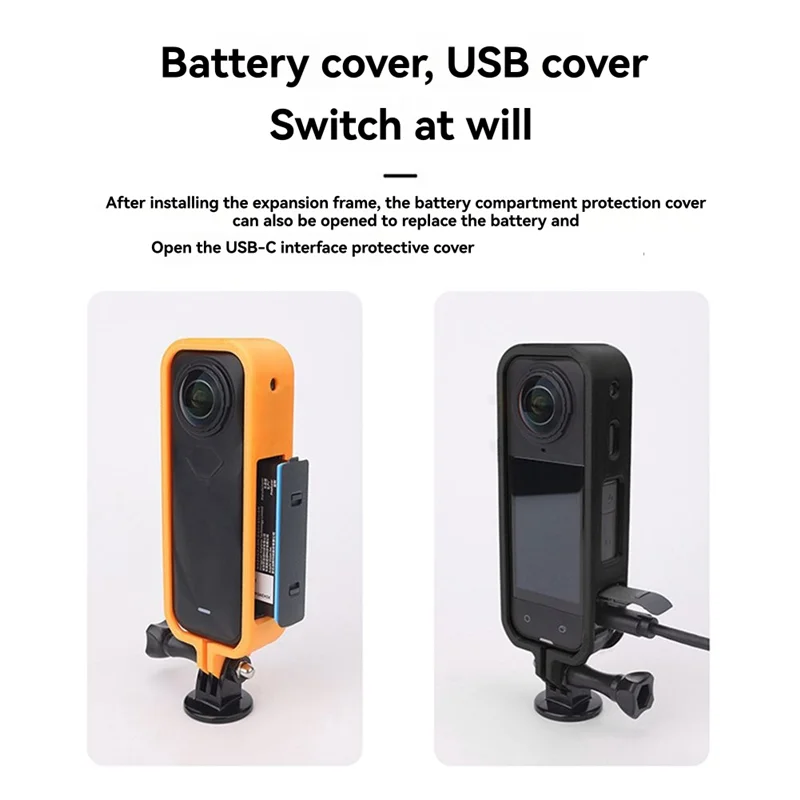 ABFM-For Insta360 X5 Camera Protective Case Anti-Scratch Anti-Fall Expansion Frame Vertical Shooting Bracket Accessories